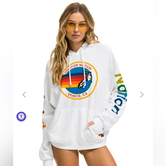 AVIATOR NATION RELAXED PULLOVER HOODIE - WHITE
Size S - Picture 4 of 10